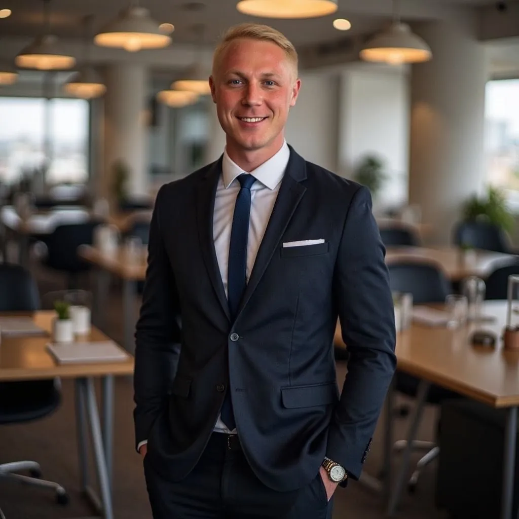 Christian Langel bei der Arbeit im Büro