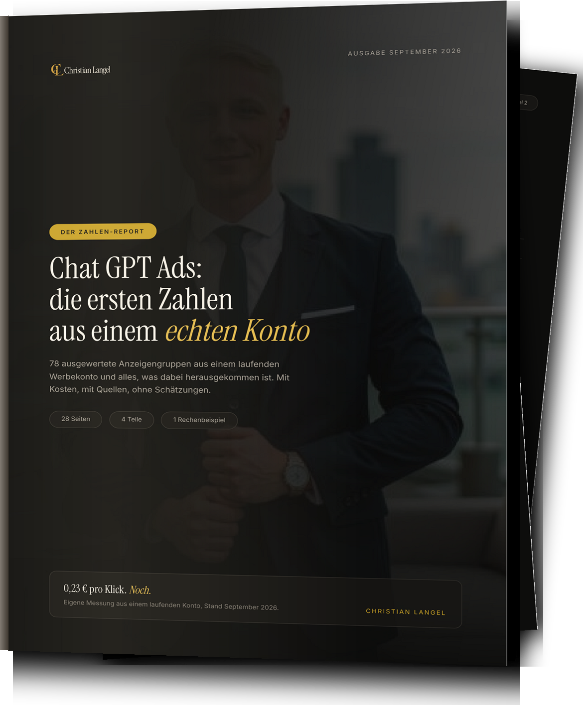 Dreidimensionaler Stapel des Reports Chat GPT Ads